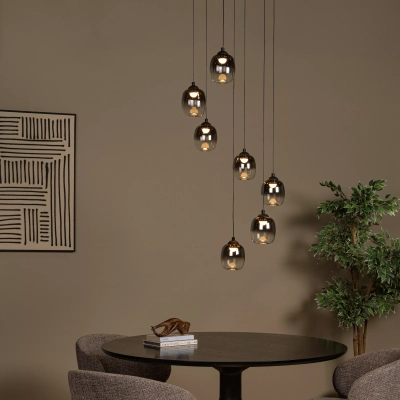 TAMINO - Lampa wisząca - Ø 52 cm - LED Dim. - 7x7W 3000K - Black 74419/07/30 Lucide